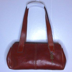 Vintage Fossil Brown Leather Shoulder Bag